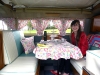 There was a vintage theme to the Flower Show and this is my favourite pic of the day - sadly I can\'t remember the girl\'s name who allowed me to take her photo inside this gorgeous Cath Kidson styled camper van, which is a great shame because she really makes the picture.  Hold the press!  I\'ve just been told by her mother that the girl\'s name is Heather.  So three cheers for Heather!